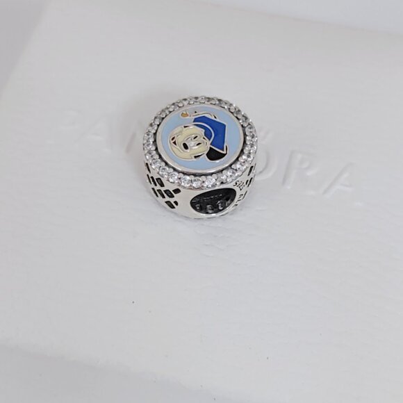 Pandora Mickey Graduation Class of 2024 Charm Button Exclusive Bead Pendant S925 - Picture 6 of 7